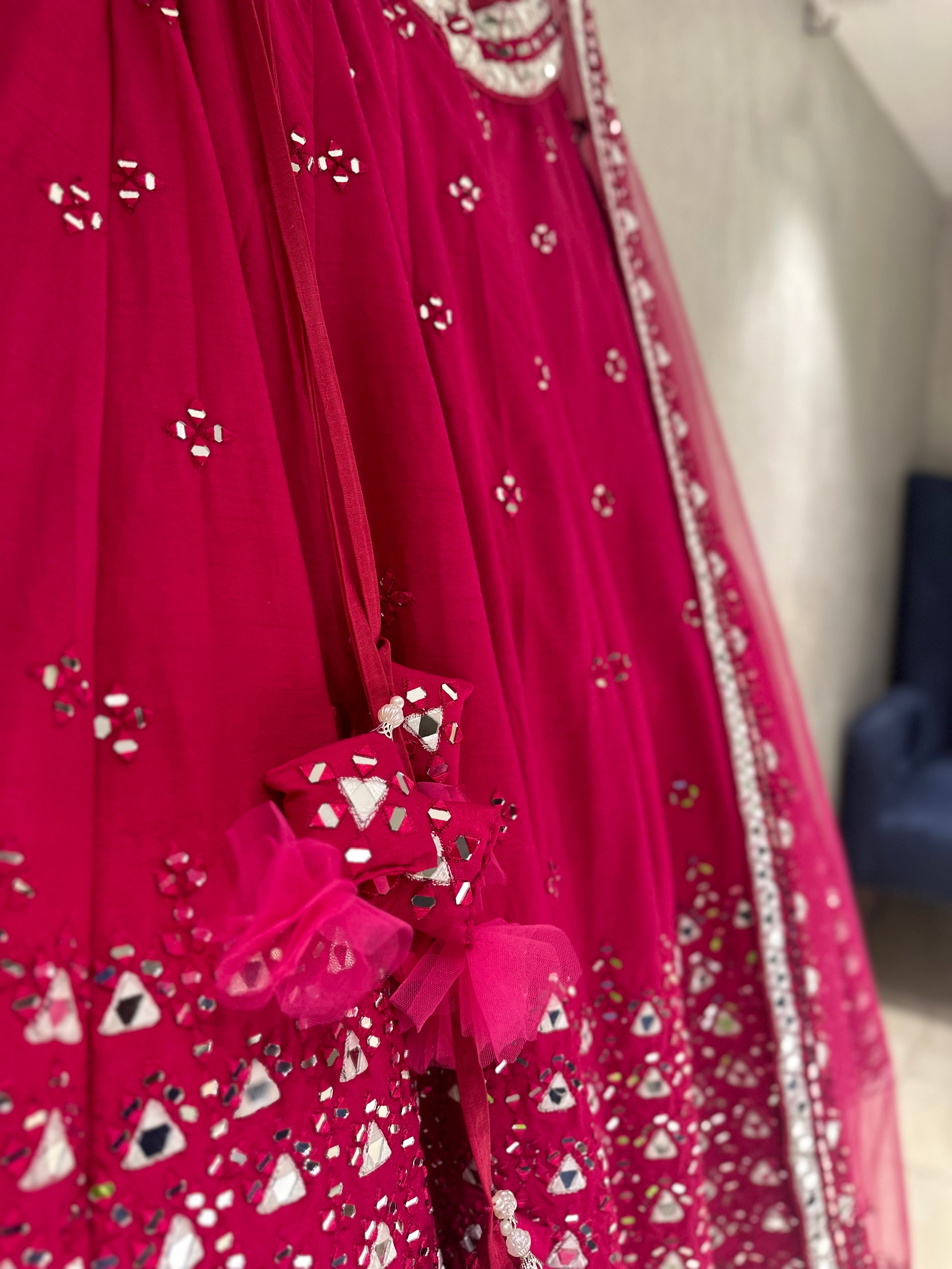 Mirror work Rani Lehenga
