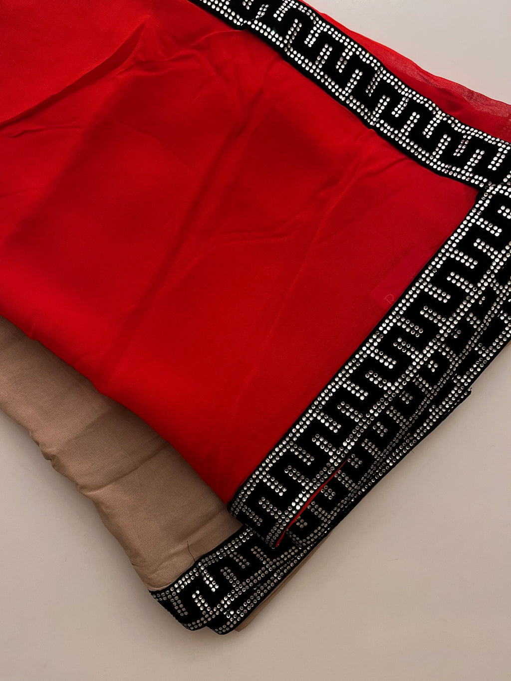 sunset ombré satin crape saree