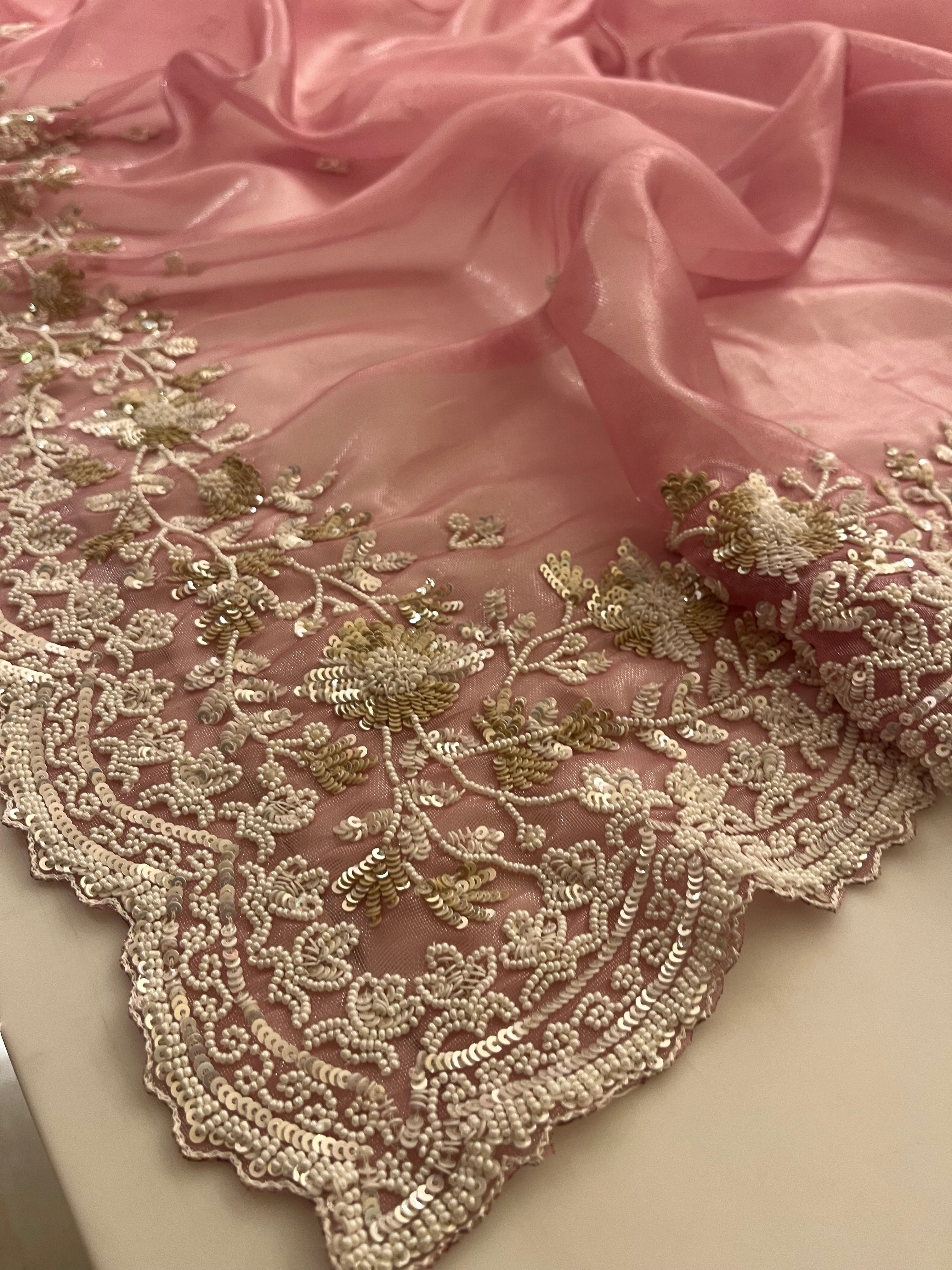 pear and sequins evening saree