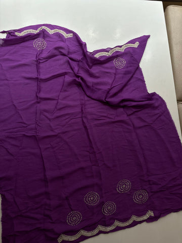 Purple chiffon saree