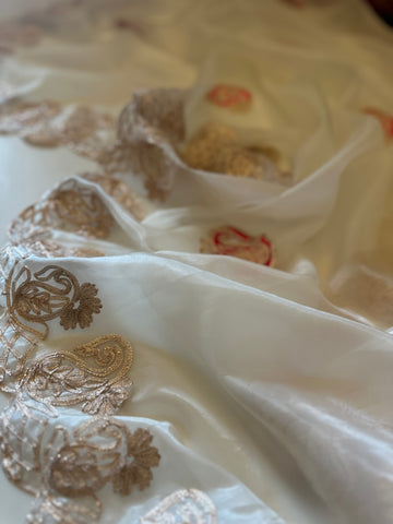 Apsara cream organza saree