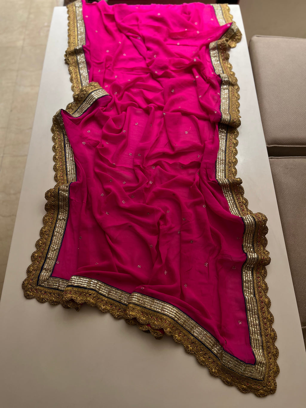 Raani Pink Georgette Saree