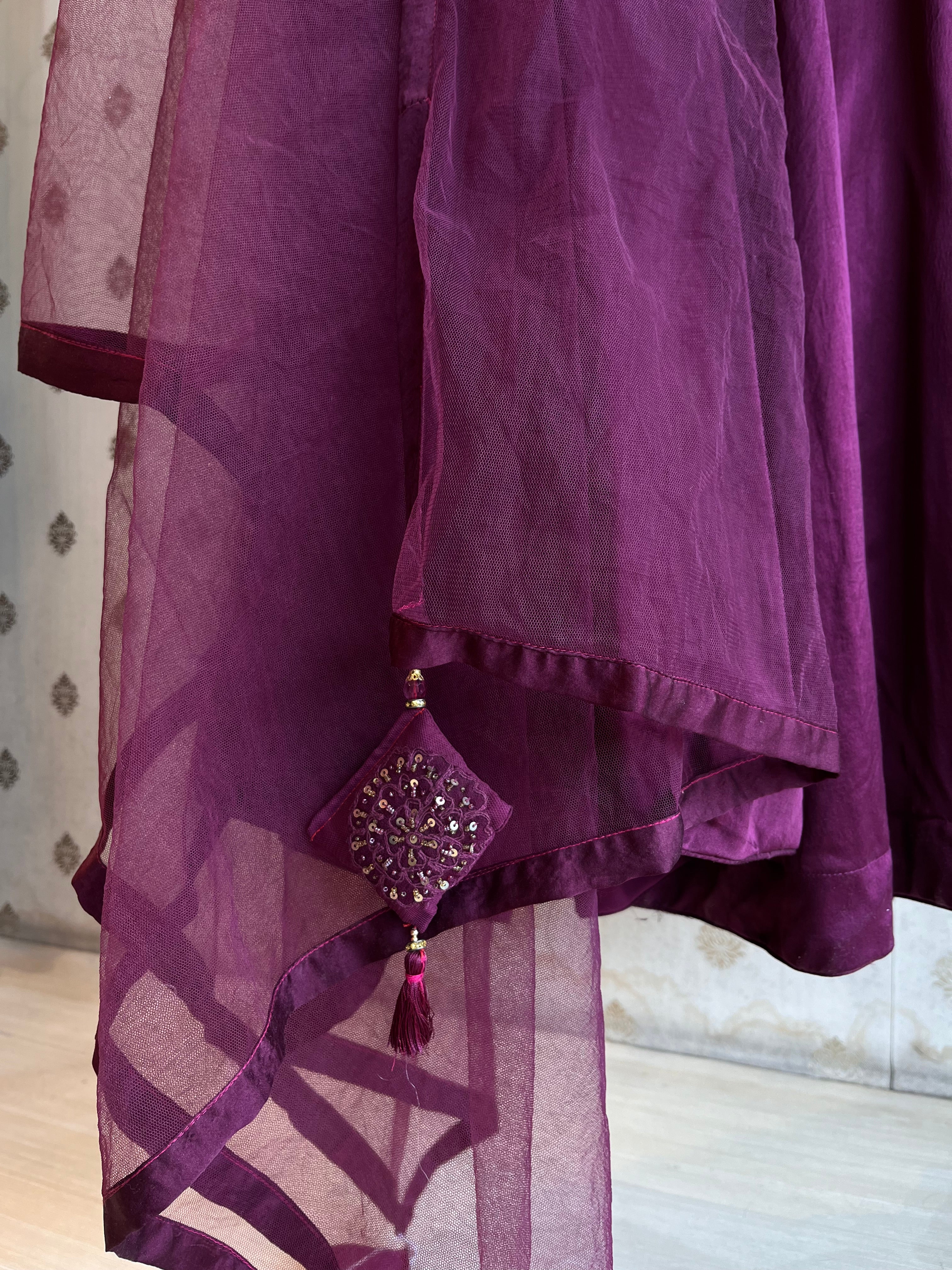Wine light Lehenga full set