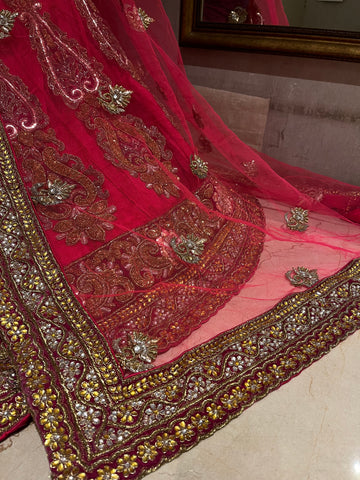 Raani Pink Traditional Net lehenga set