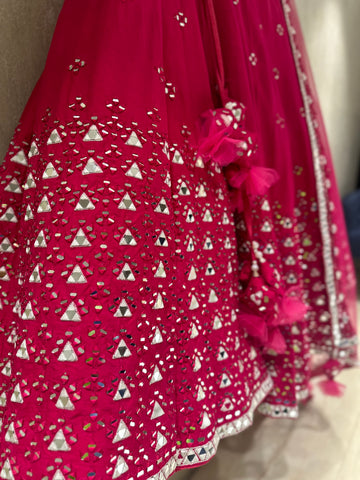 Mirror work Rani Lehenga