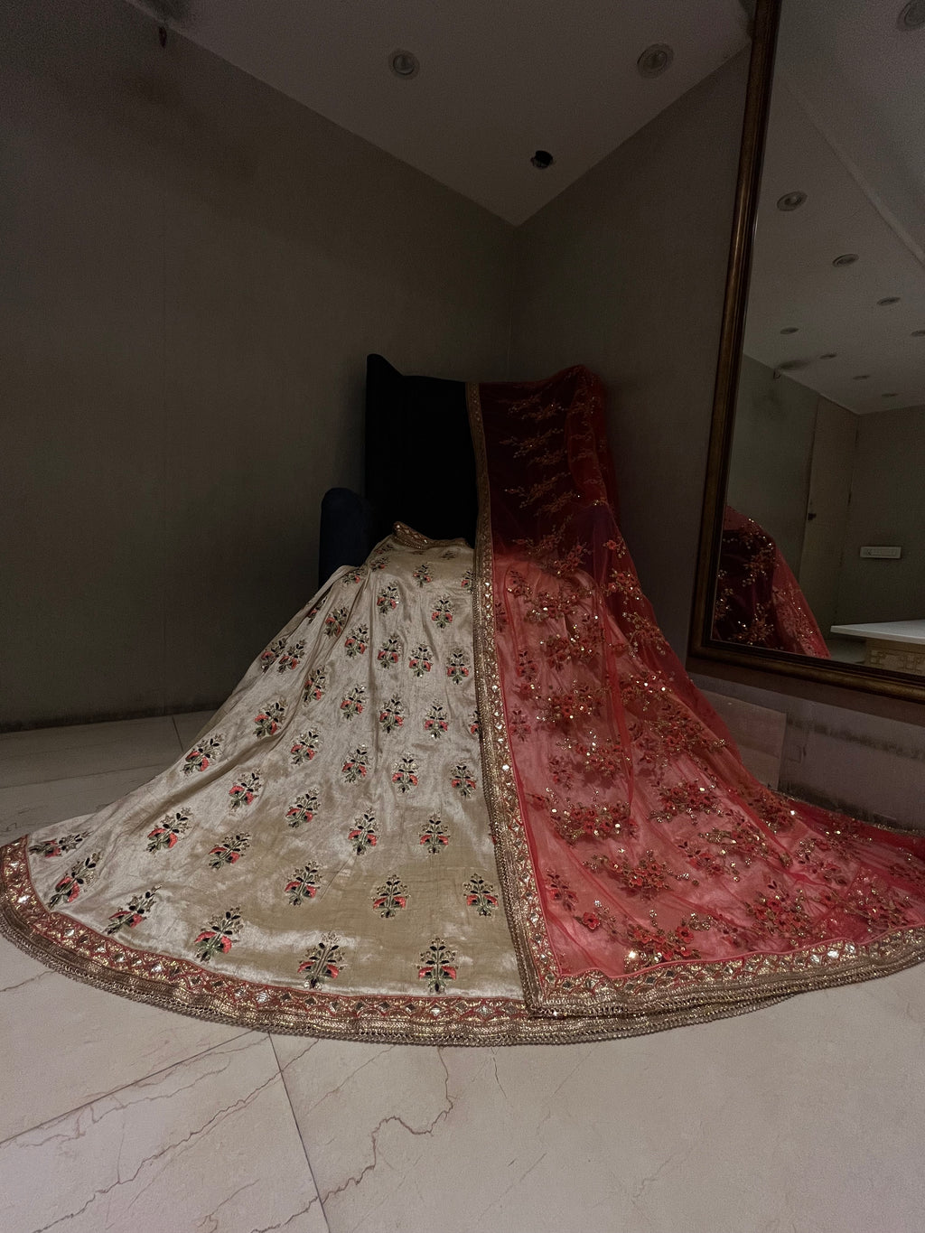 Ivory Silk Lehenga Set