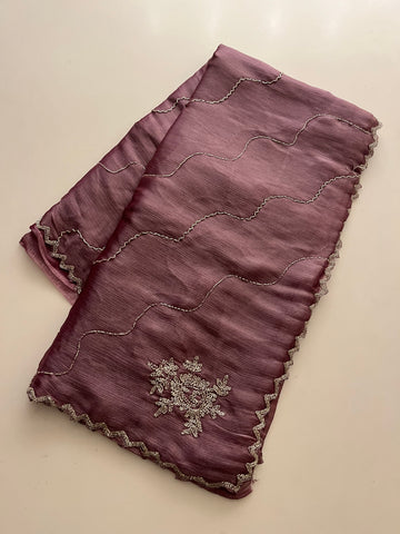 Mauve Gloss Tissue saree