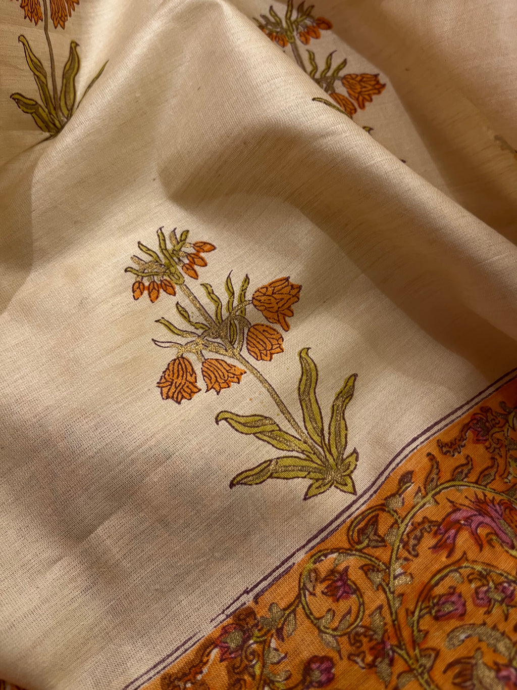 Jaipuri Print Silk Saree