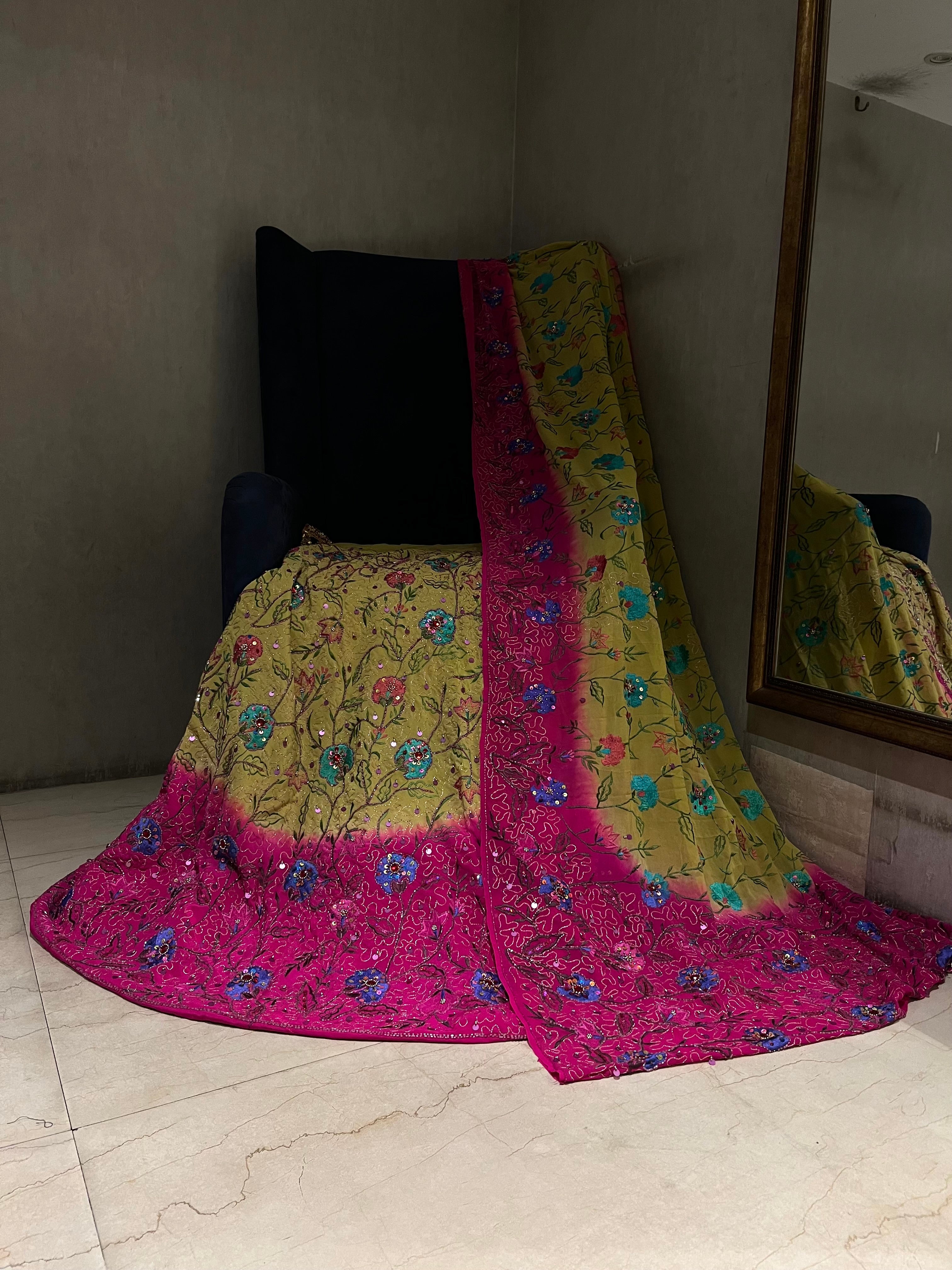 Blossom Pink Ombre Lehenga set
