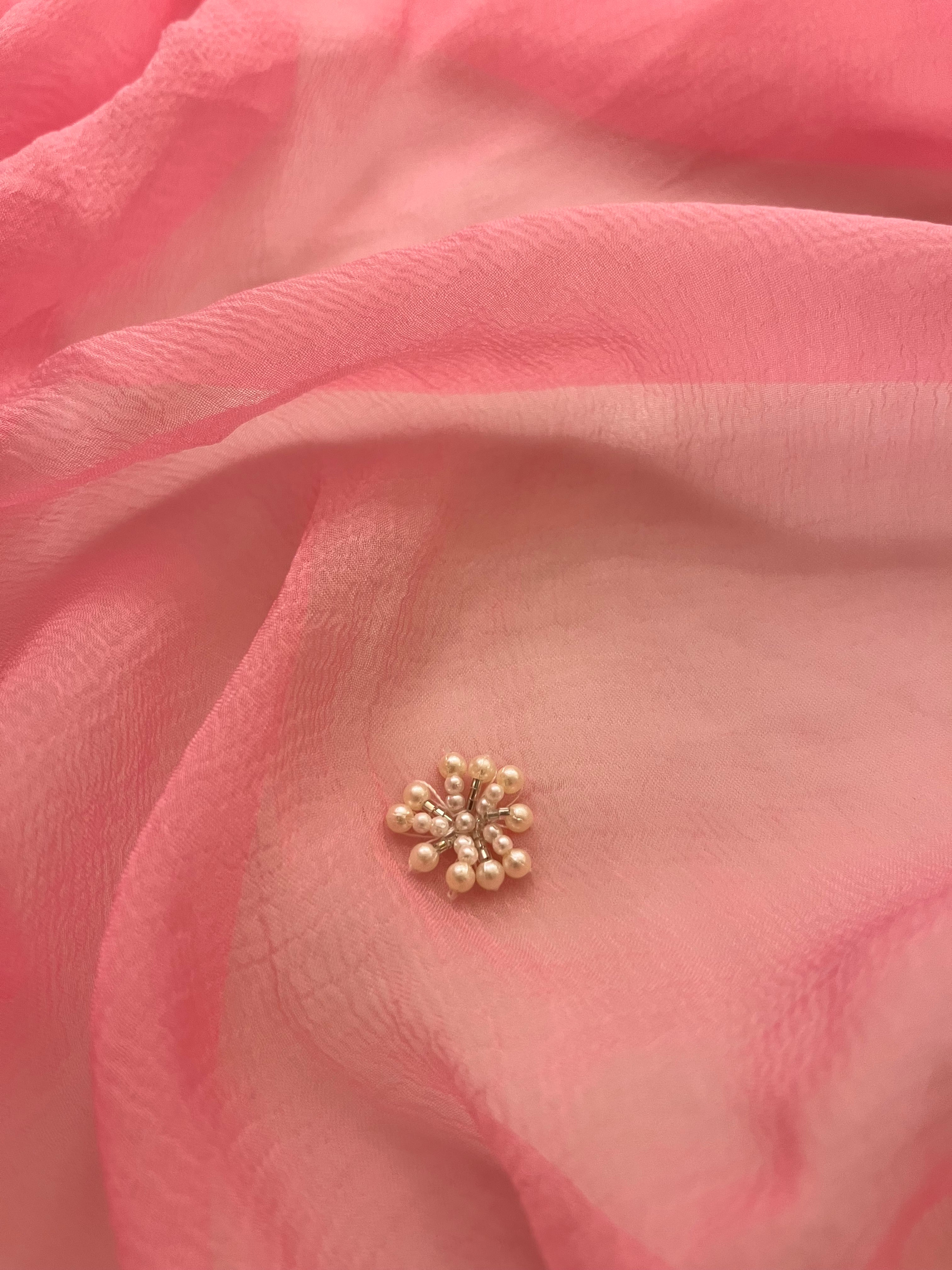 pretty pink pearl saree