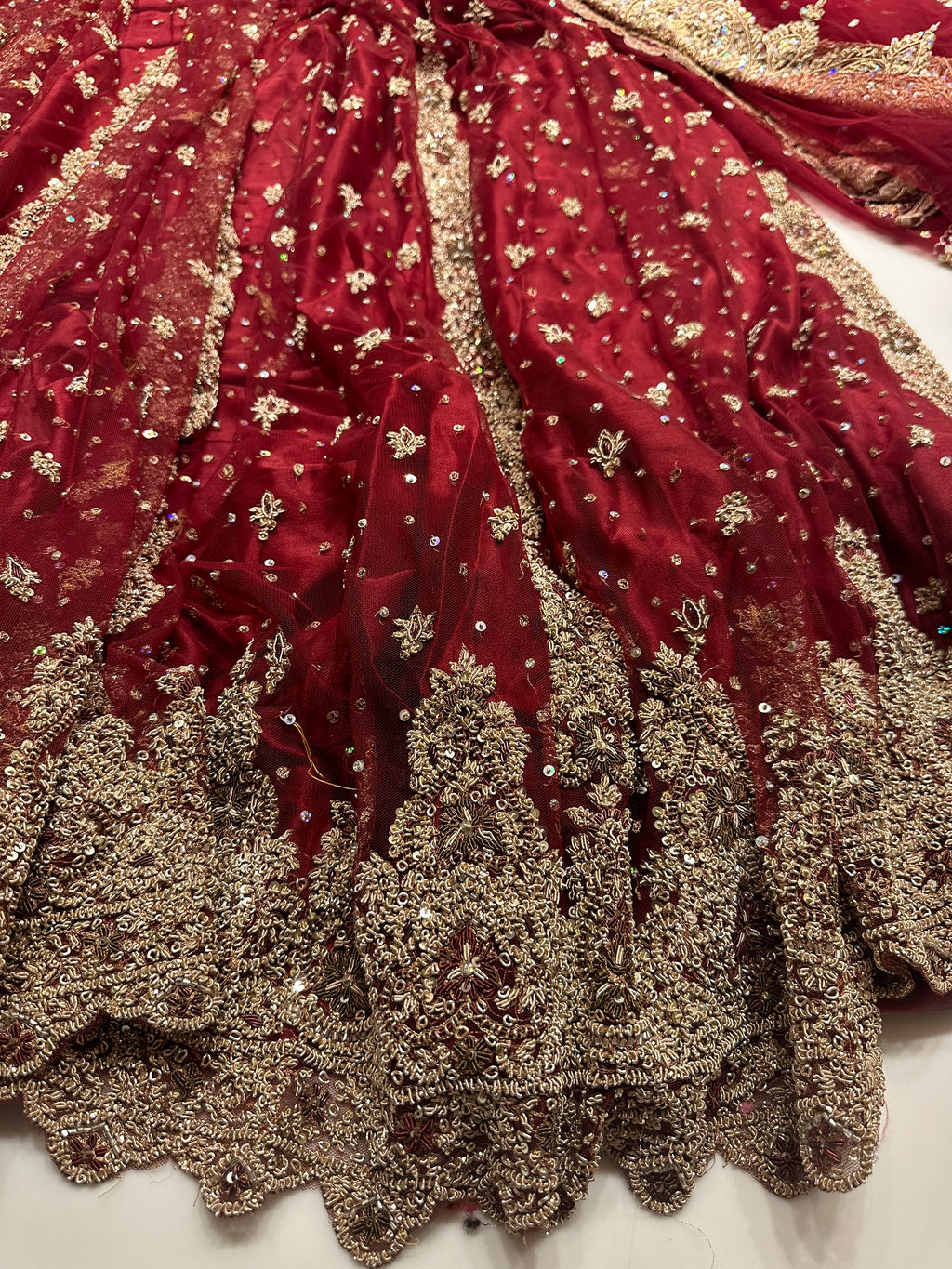 Nazakat Fine Zardozi handwork net lehenga and dupatta