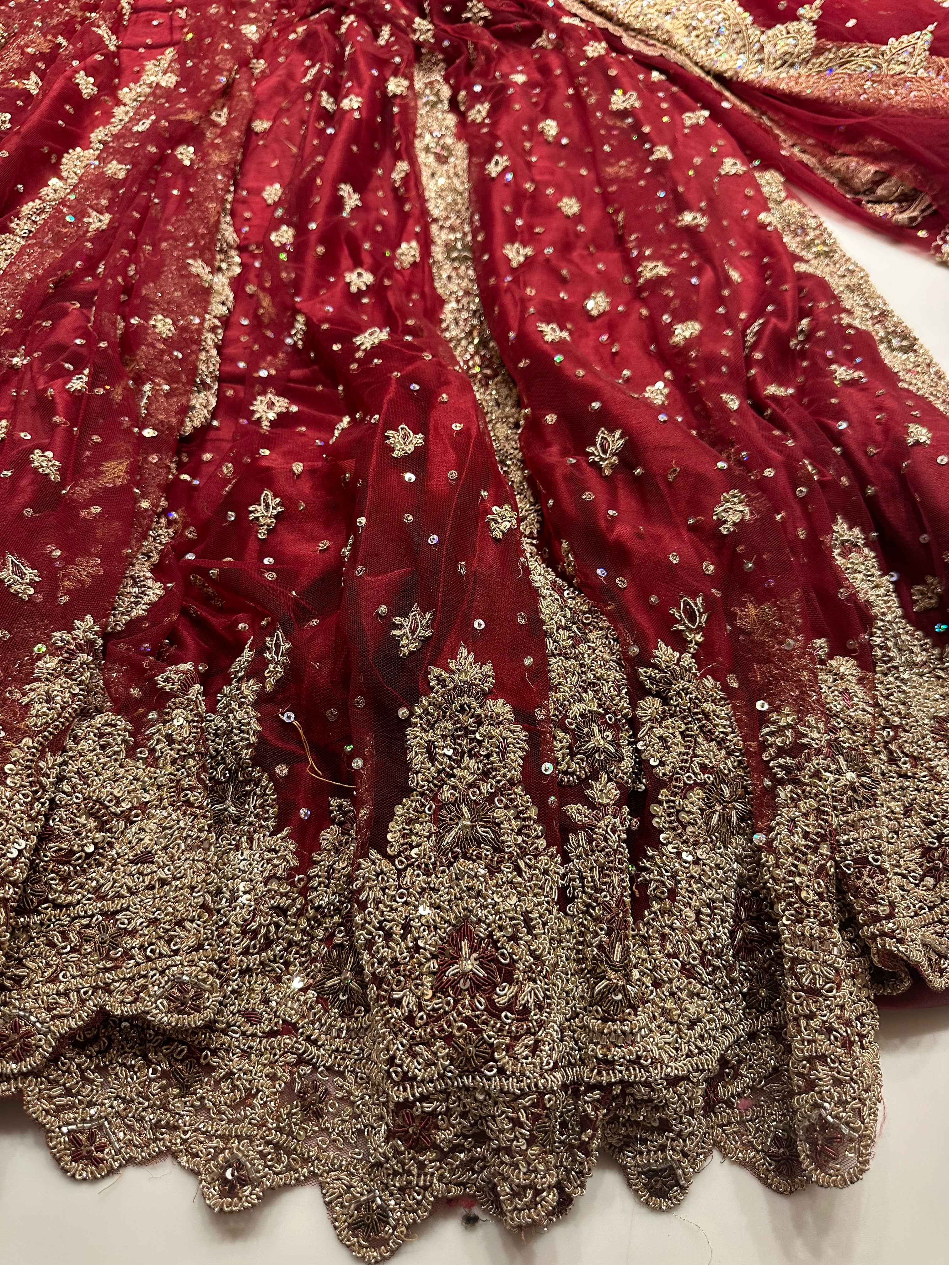 Nazakat Fine Zardozi handwork net lehenga and dupatta