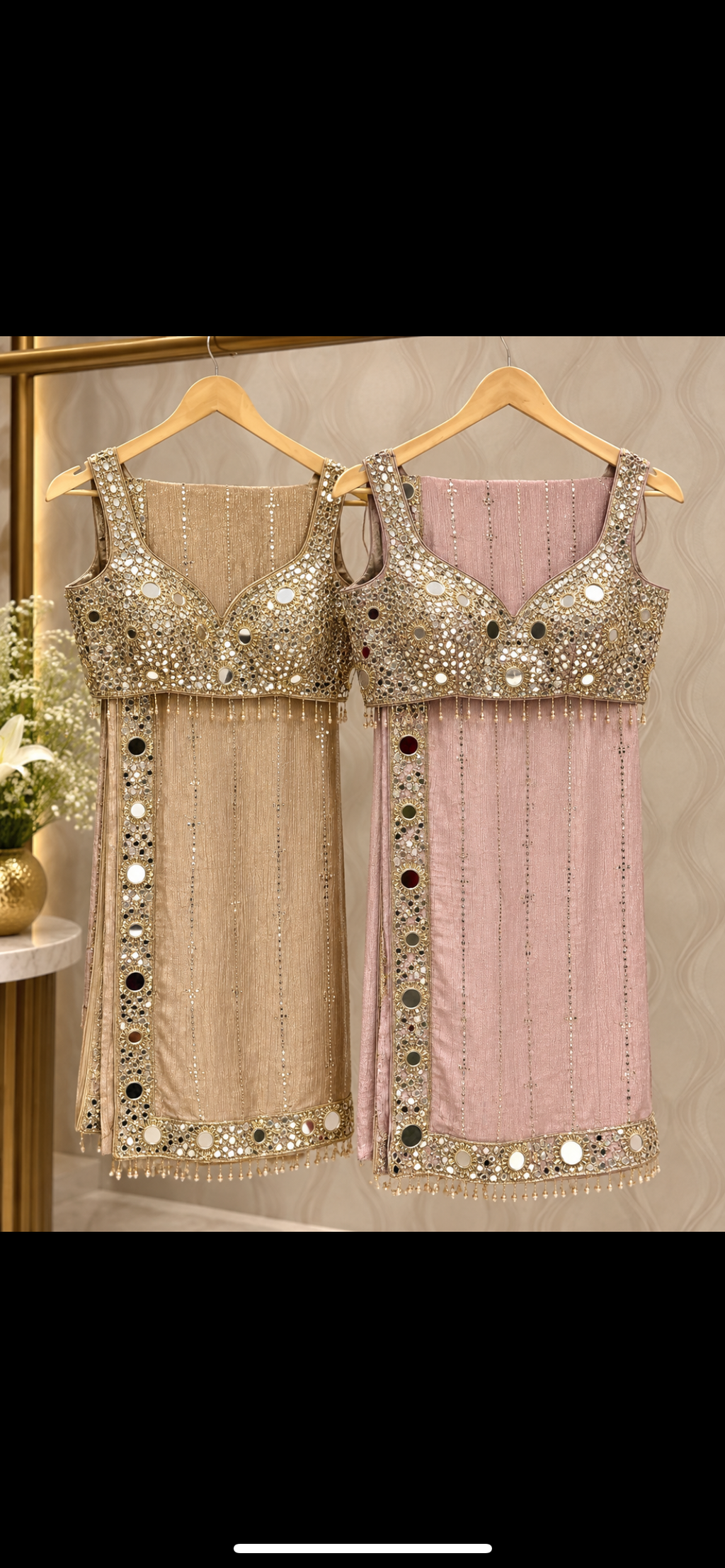 Kaanchi tissue mirror work saree
