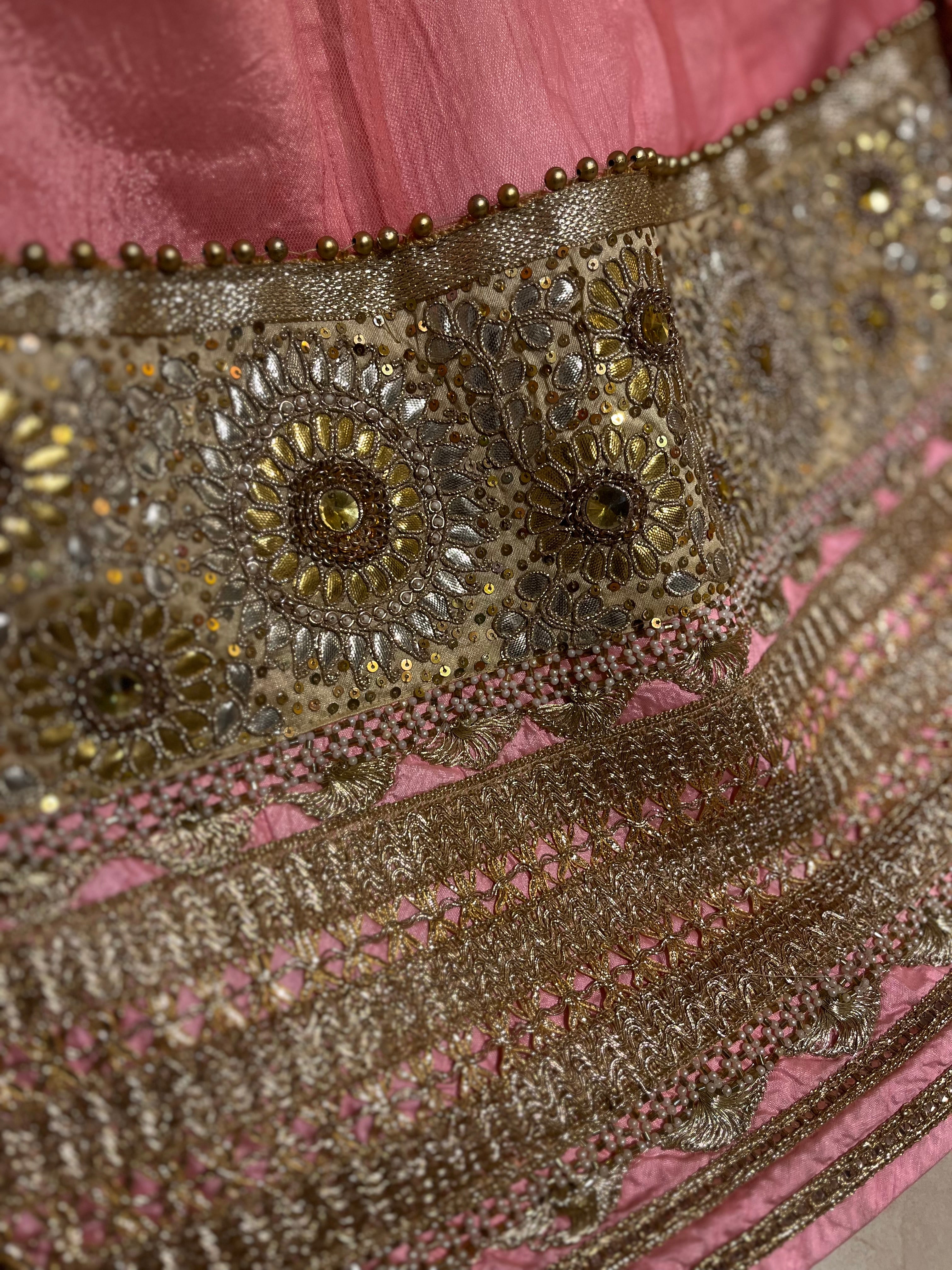 Pink Ombré Net Lehenga