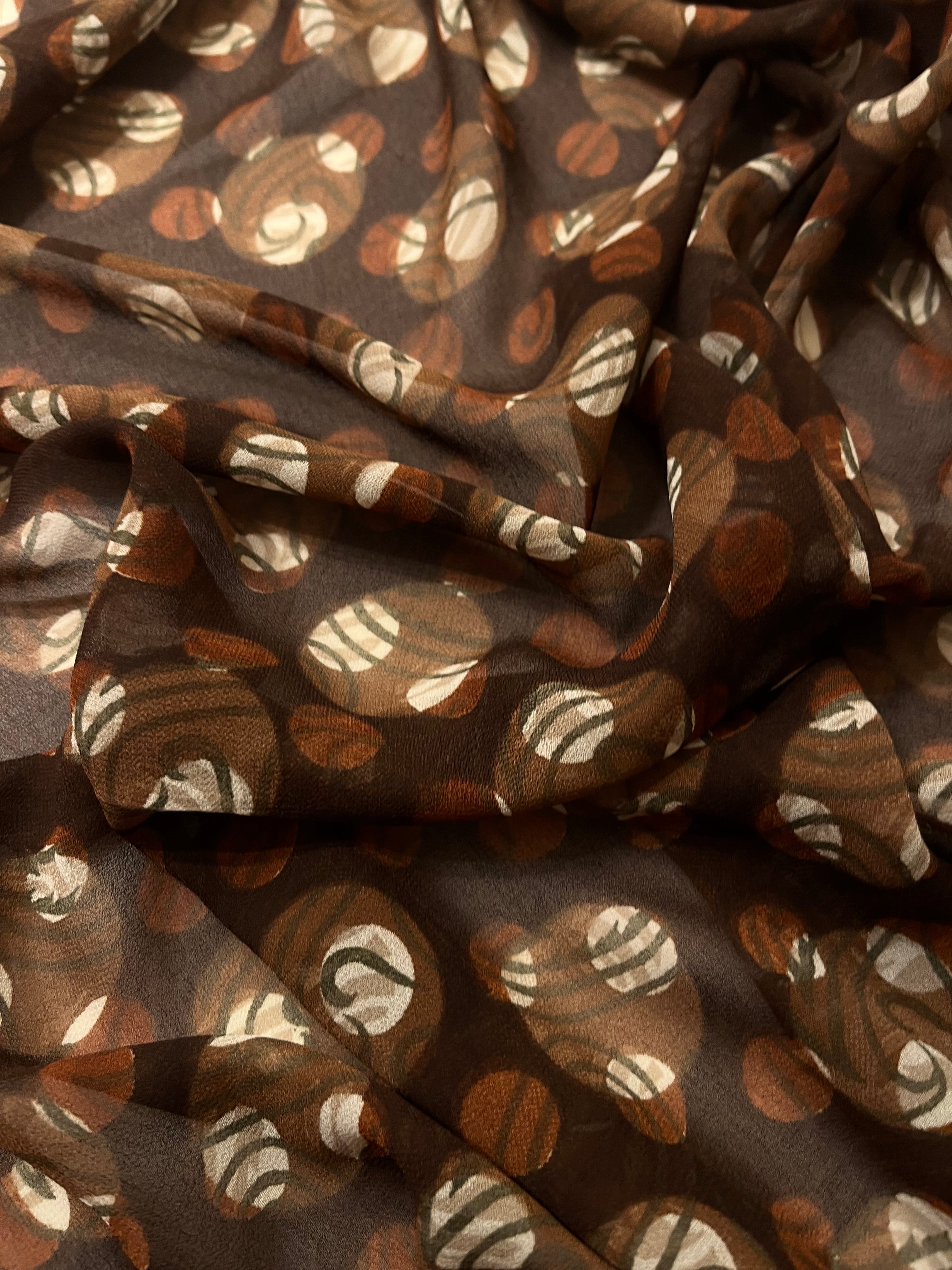 Teal & Brown half half Saree