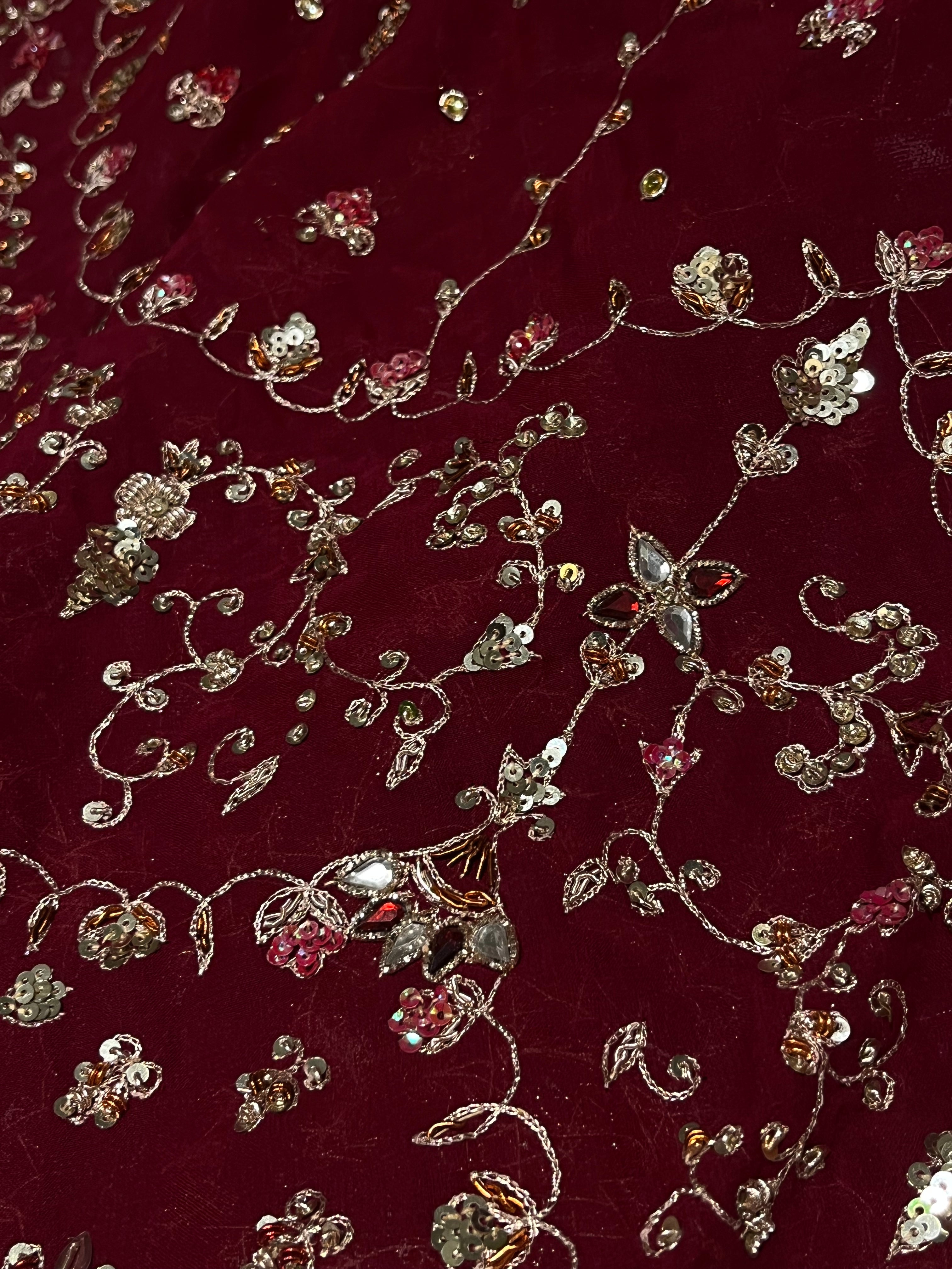 Traditional Deep Red Bridal Lehenga