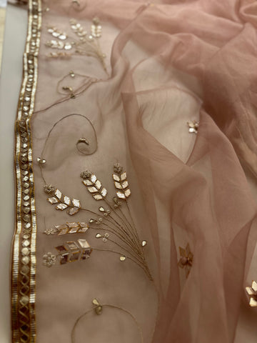 Gauri Lehenga set Peach Nude shade