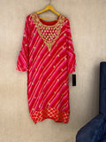 Red and Pink Leheriya Kurti