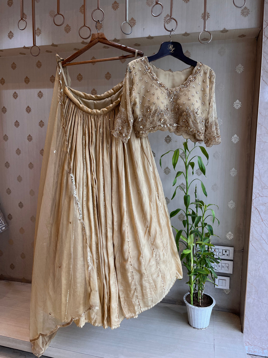 Golden Glam Light Lehenga Set