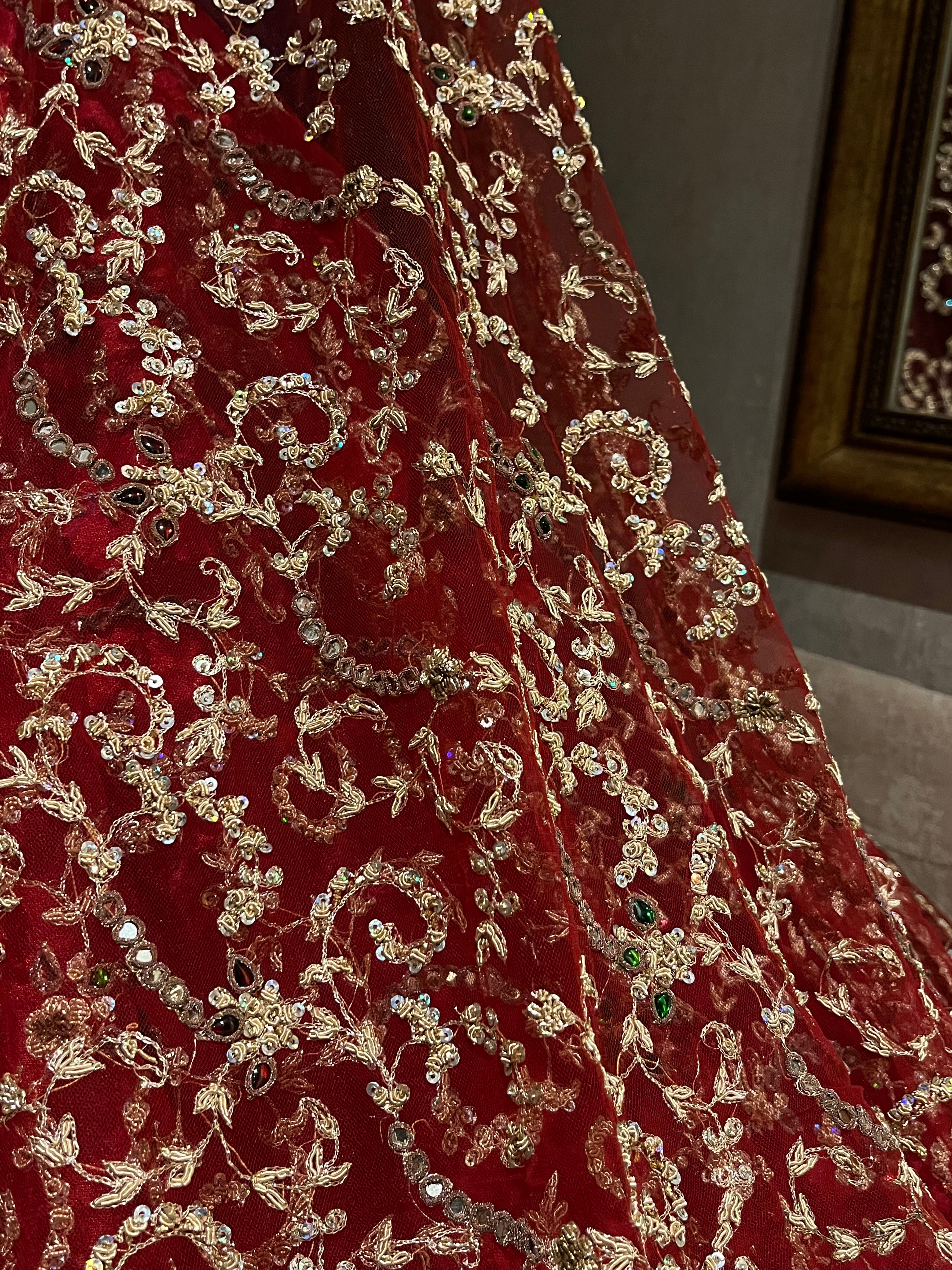 bridal sequins glam lehenga set