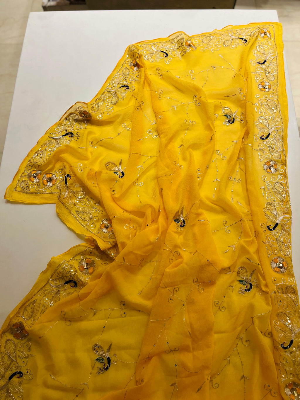 Peelo Marwar Chiffon Saree