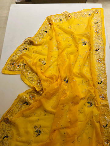Peelo Marwar Chiffon Saree