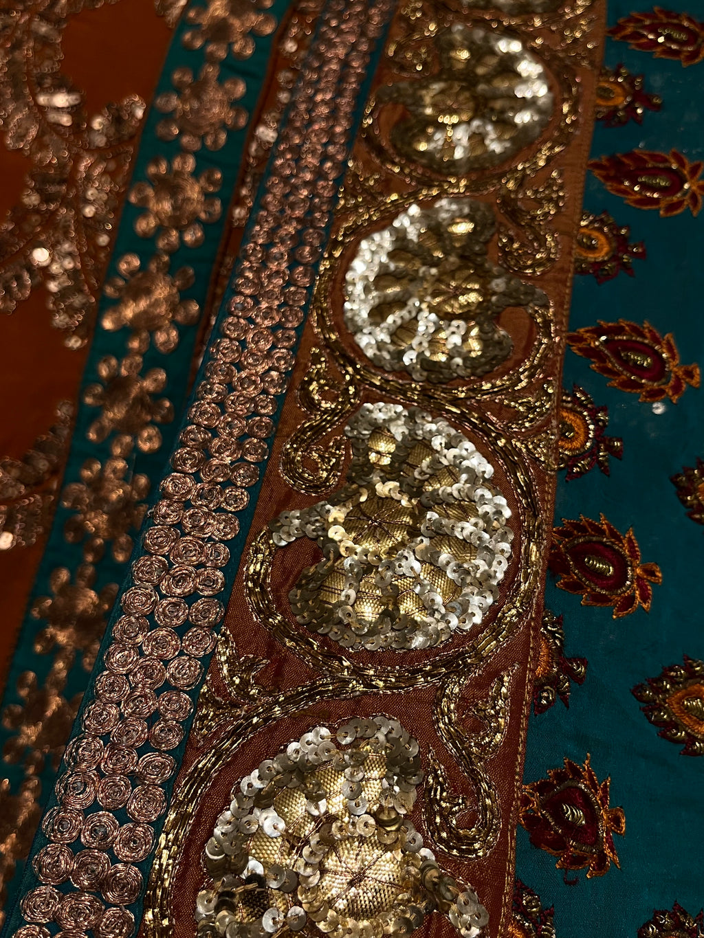 Rust Orange Sequins Lehenga set