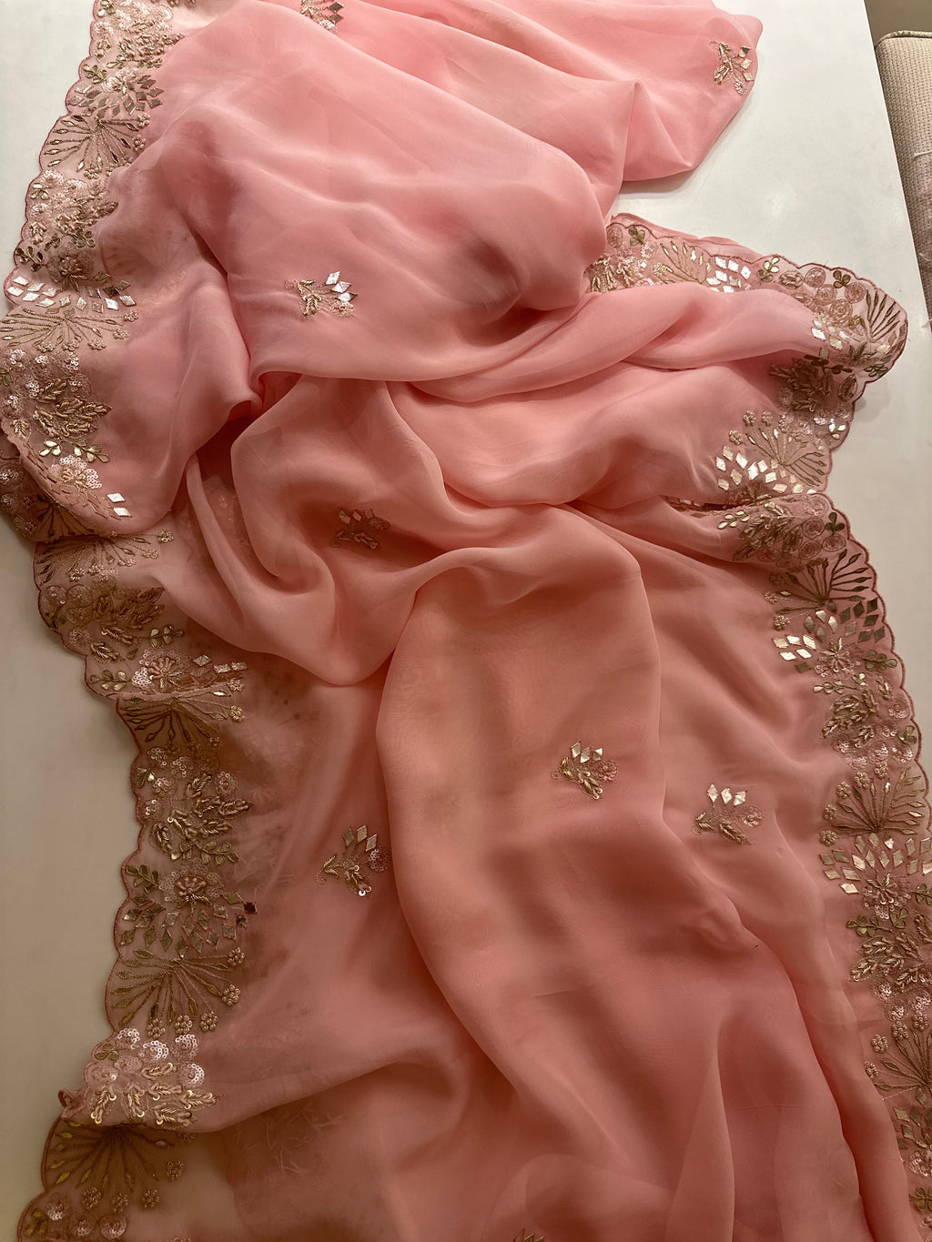 Rukmani Katcha Gotapatti Soft Organza saree