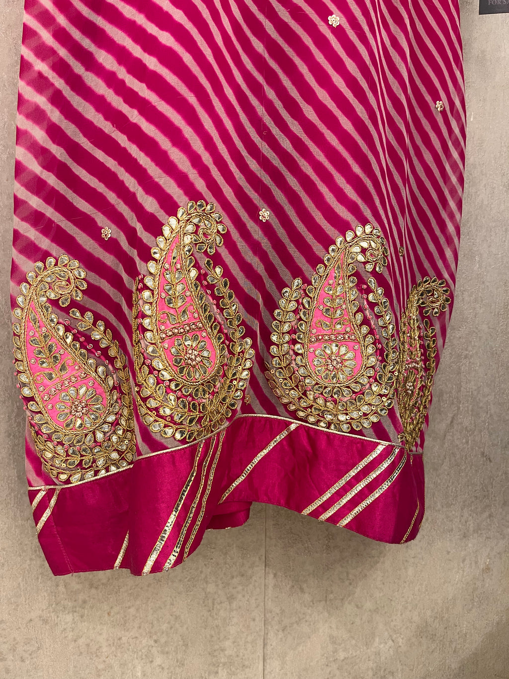 Pink Leheriya Kurti