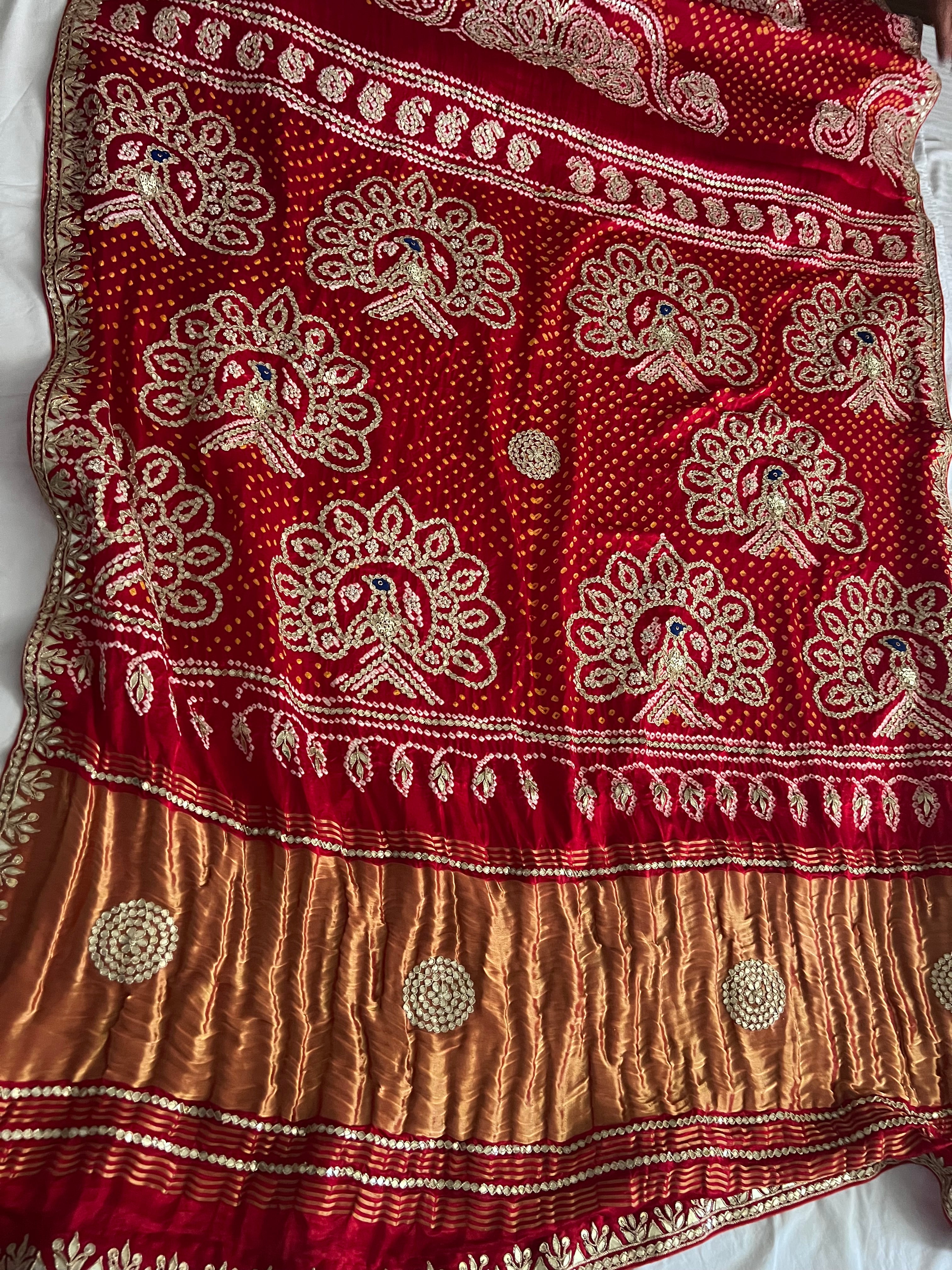 Beautiful Heavy Pure Gajji Silk Bandhej saree
