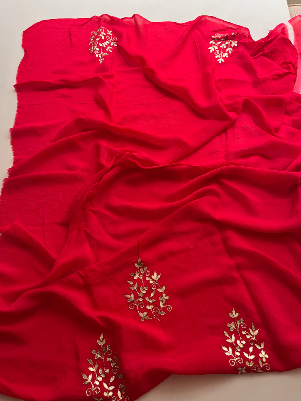Pink Leheriya Gotta patti saree