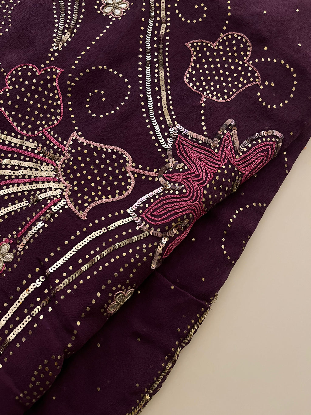 Grape Pure Georgette Saree
