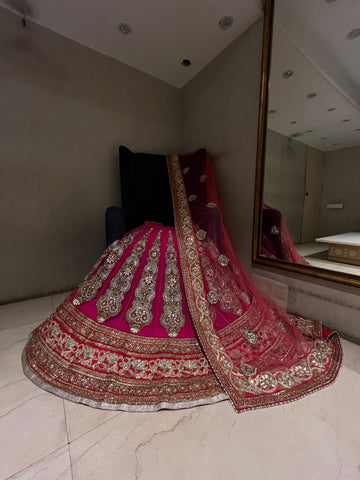 Deep Pink Bridal Lehenga Set