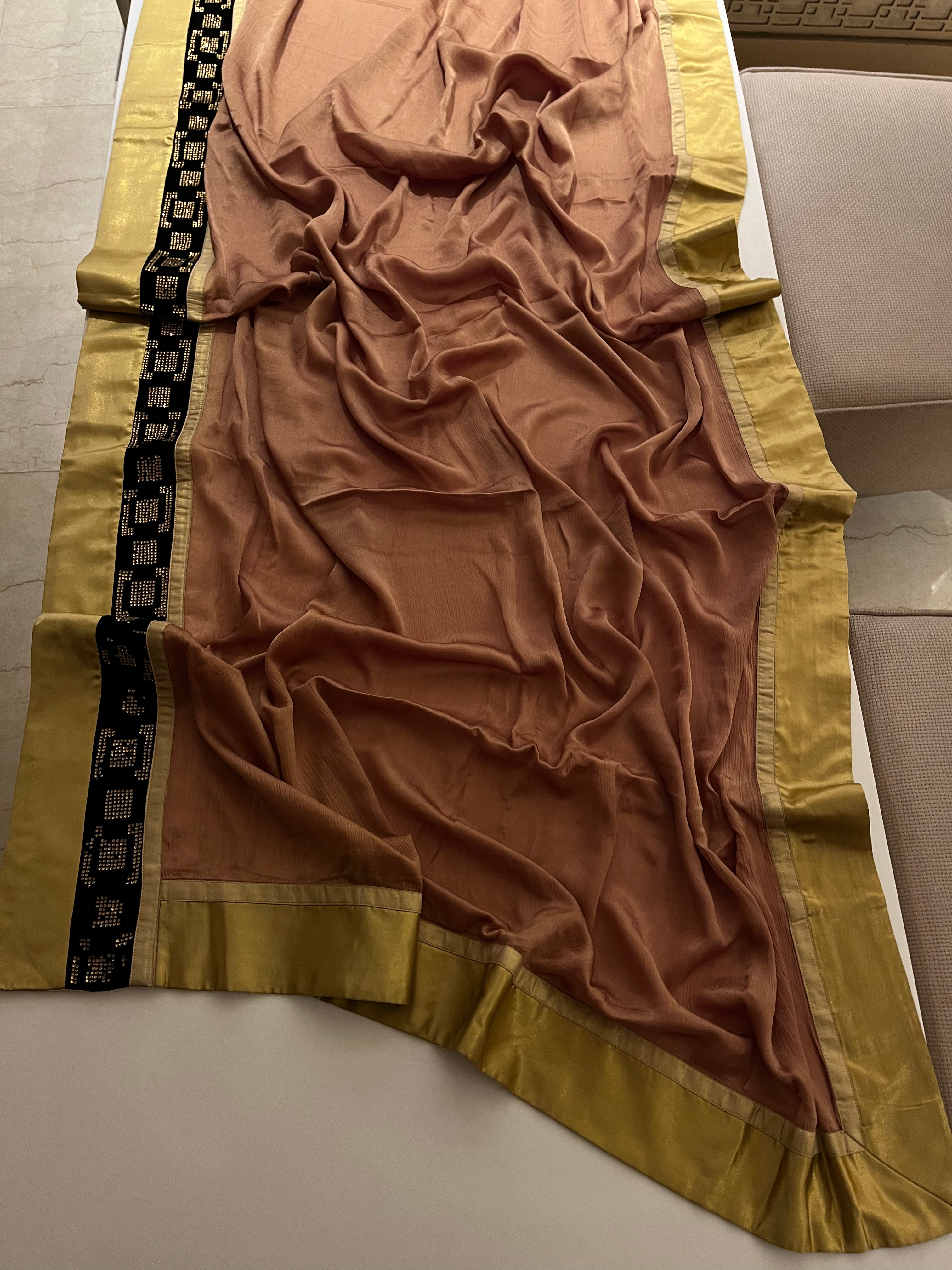 Pure Platinum Chiffon Saree