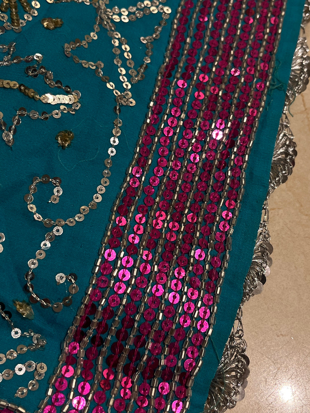 Firozi & Magenta Lehenga Set
