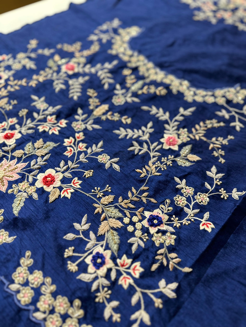 Ocean Blue Resham saree
