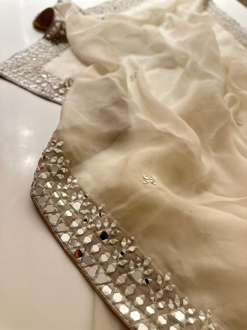 Ivory Darpan Mirror Saree