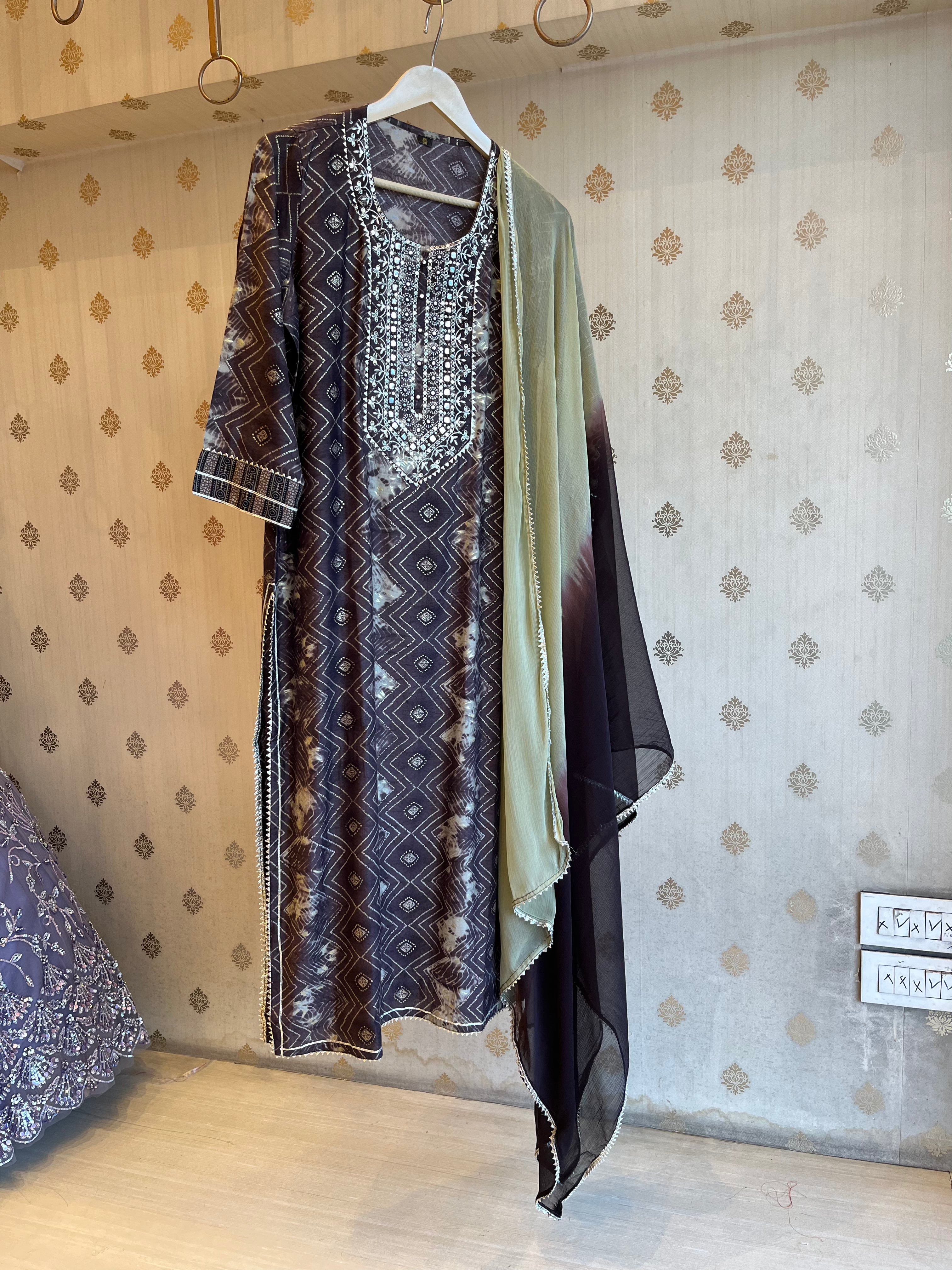 Printed Cotton kurti and dupatta Set