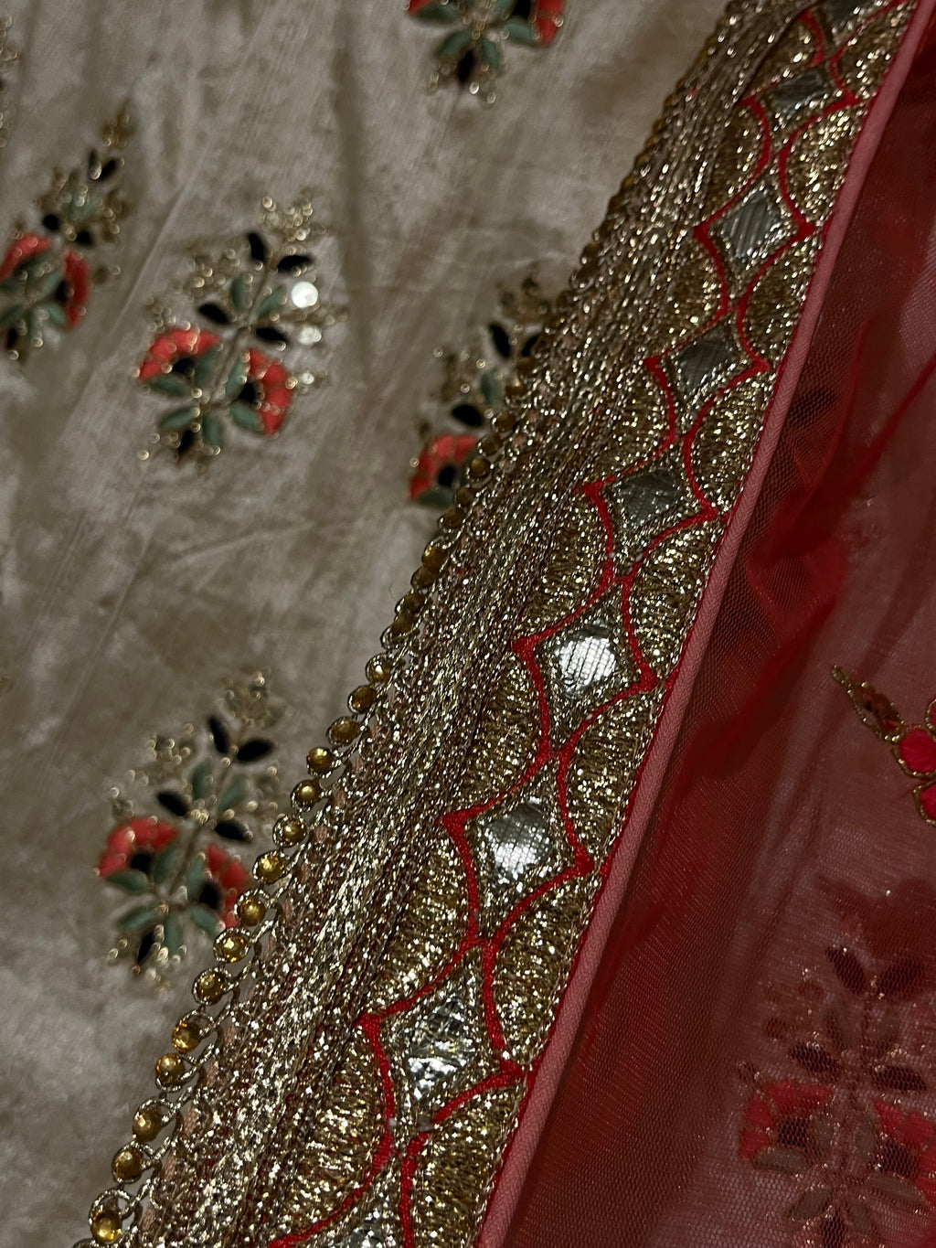 Ivory Silk Lehenga Set