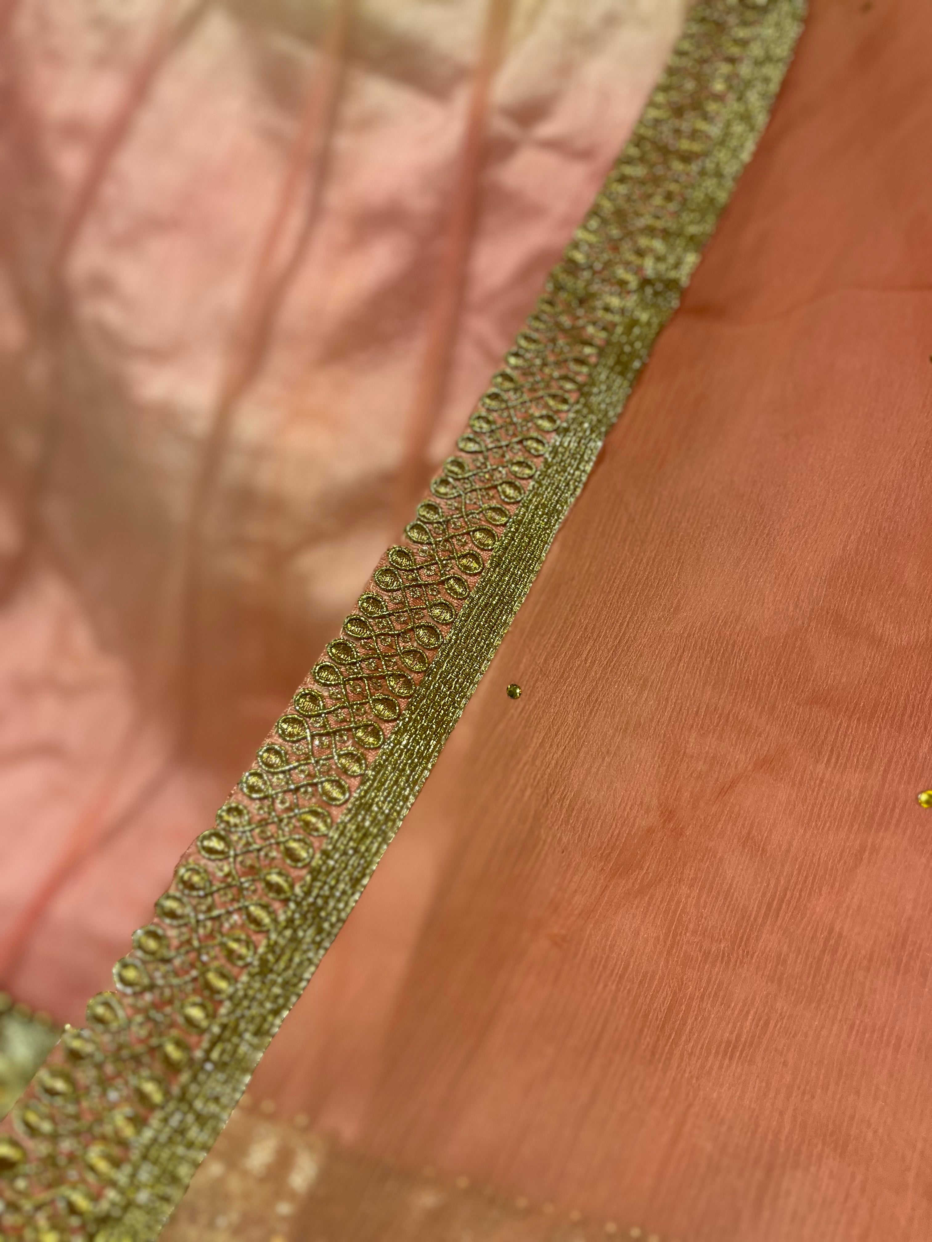 Pink Ombré Net Lehenga