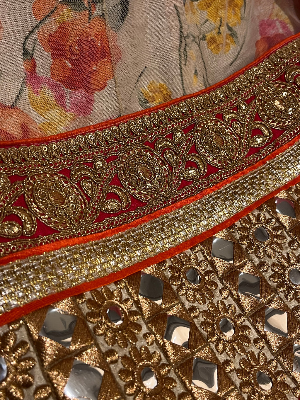 Printed Peach lehenga set