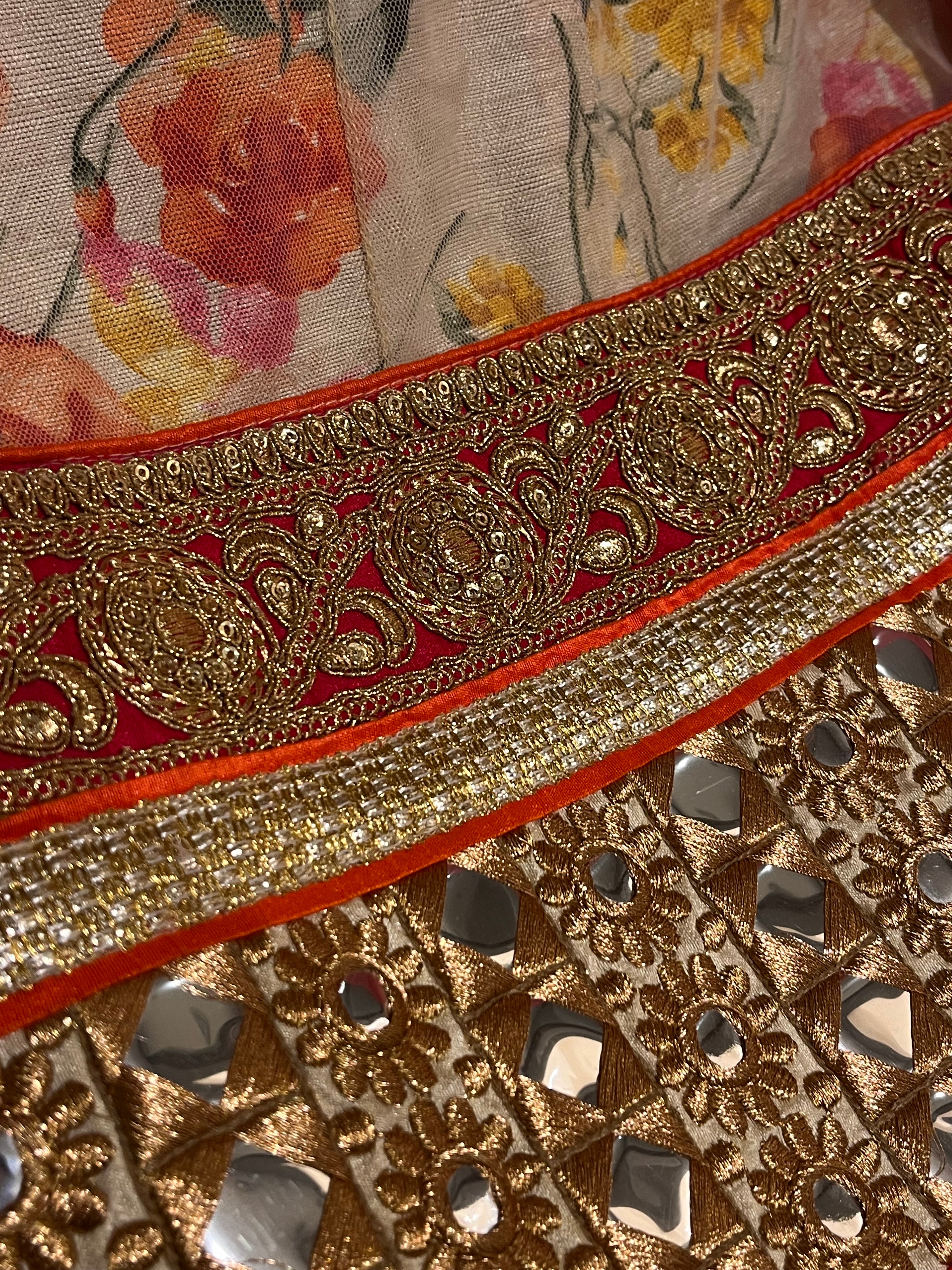 Printed Peach lehenga set