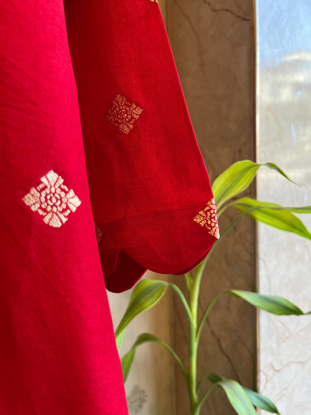 Red & Gold Silk Suit