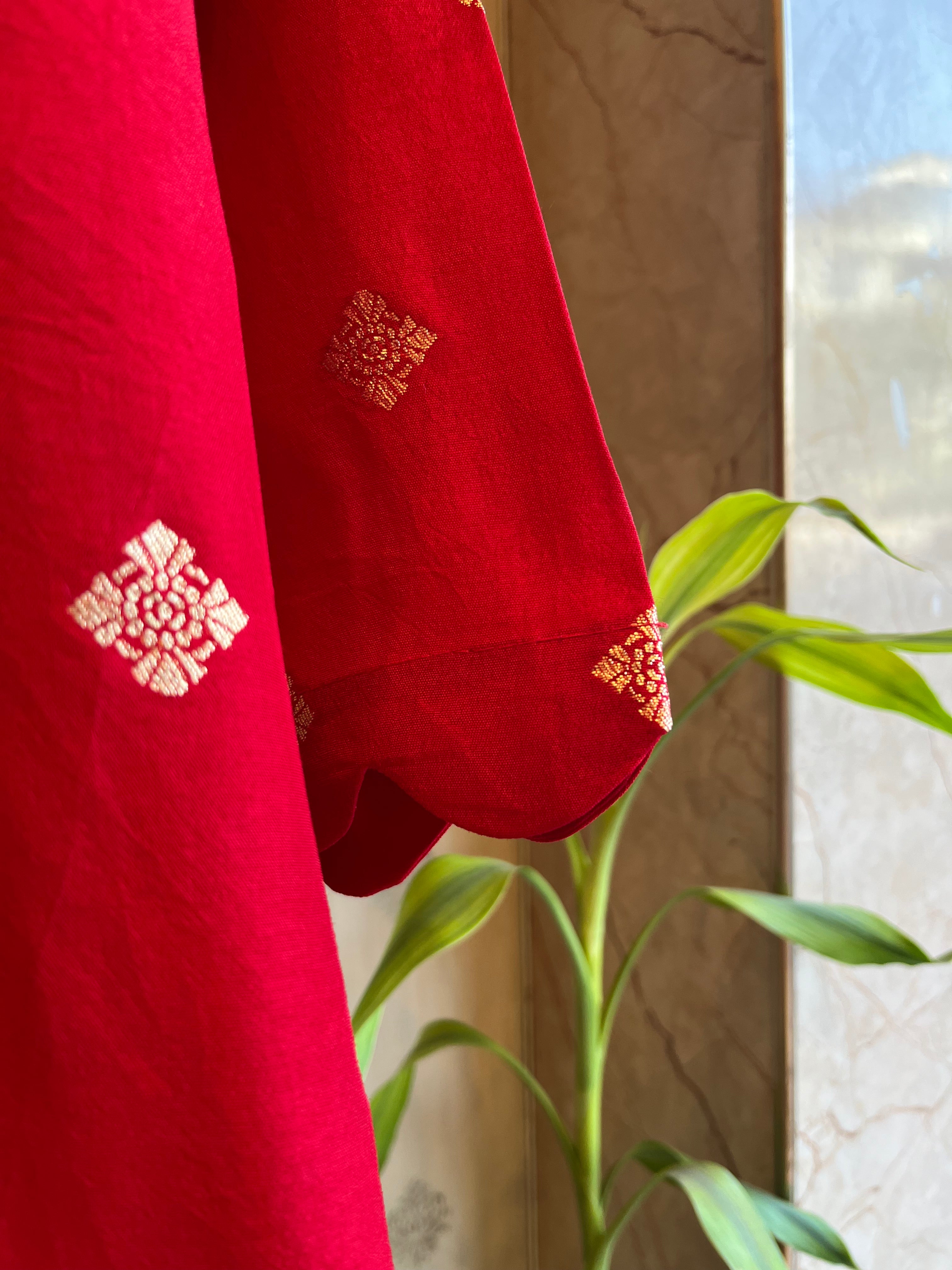 Red & Gold Silk Suit