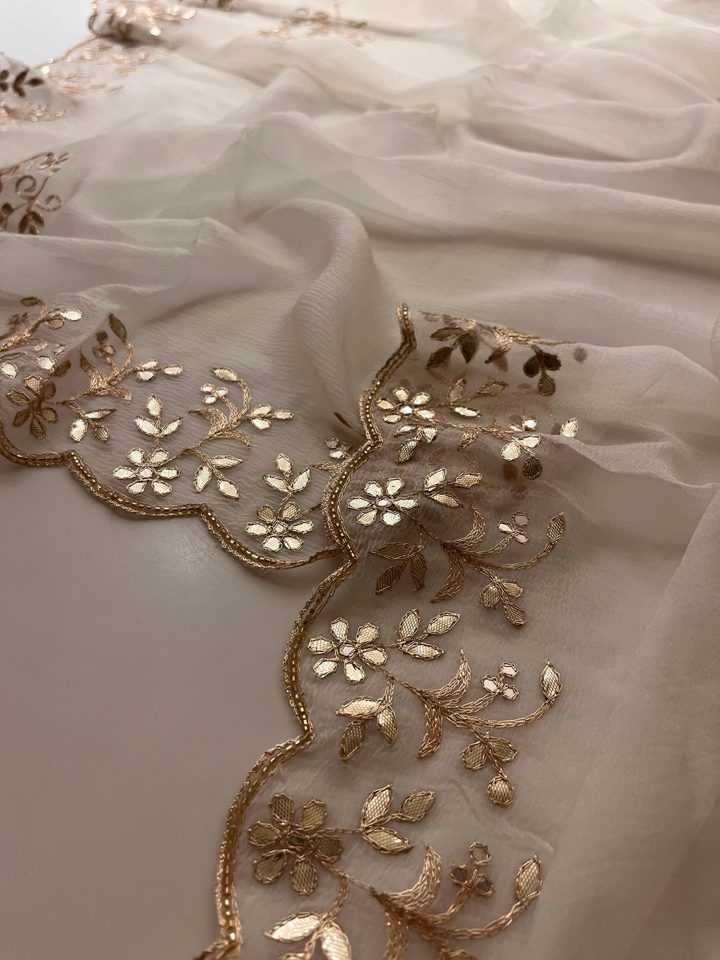 Ivory Traditional Gotta Saree