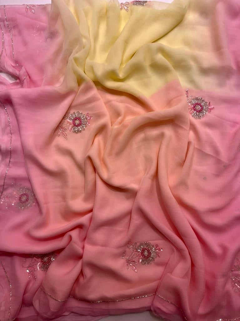 Pastel Ombre saree