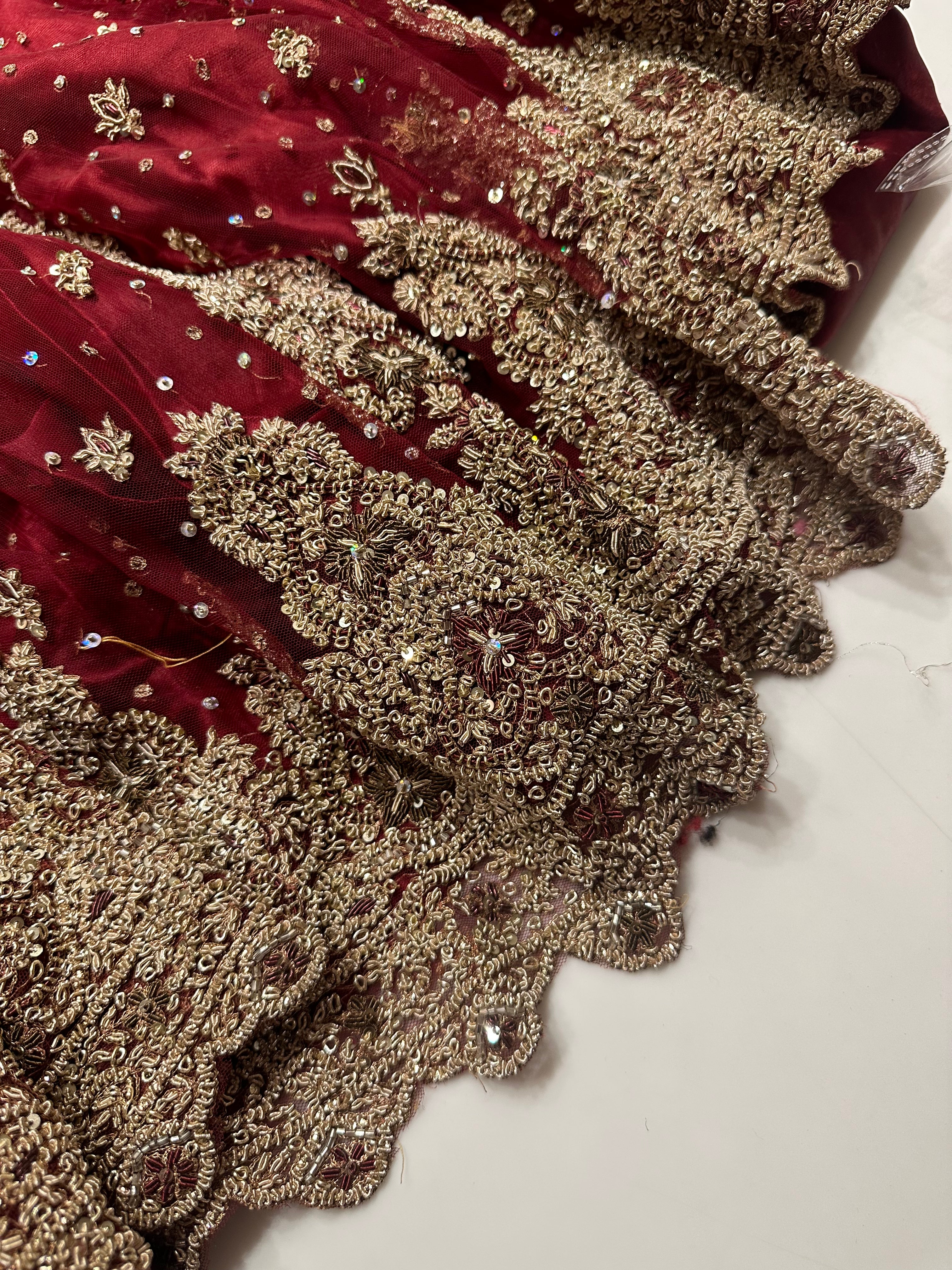 Nazakat Fine Zardozi handwork net lehenga and dupatta