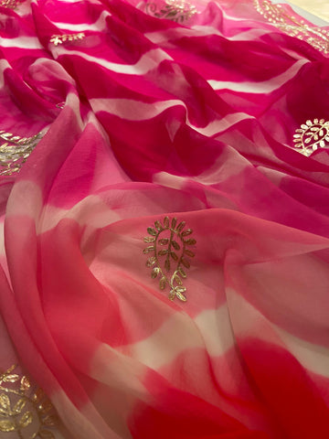 Lehriya handwork saree