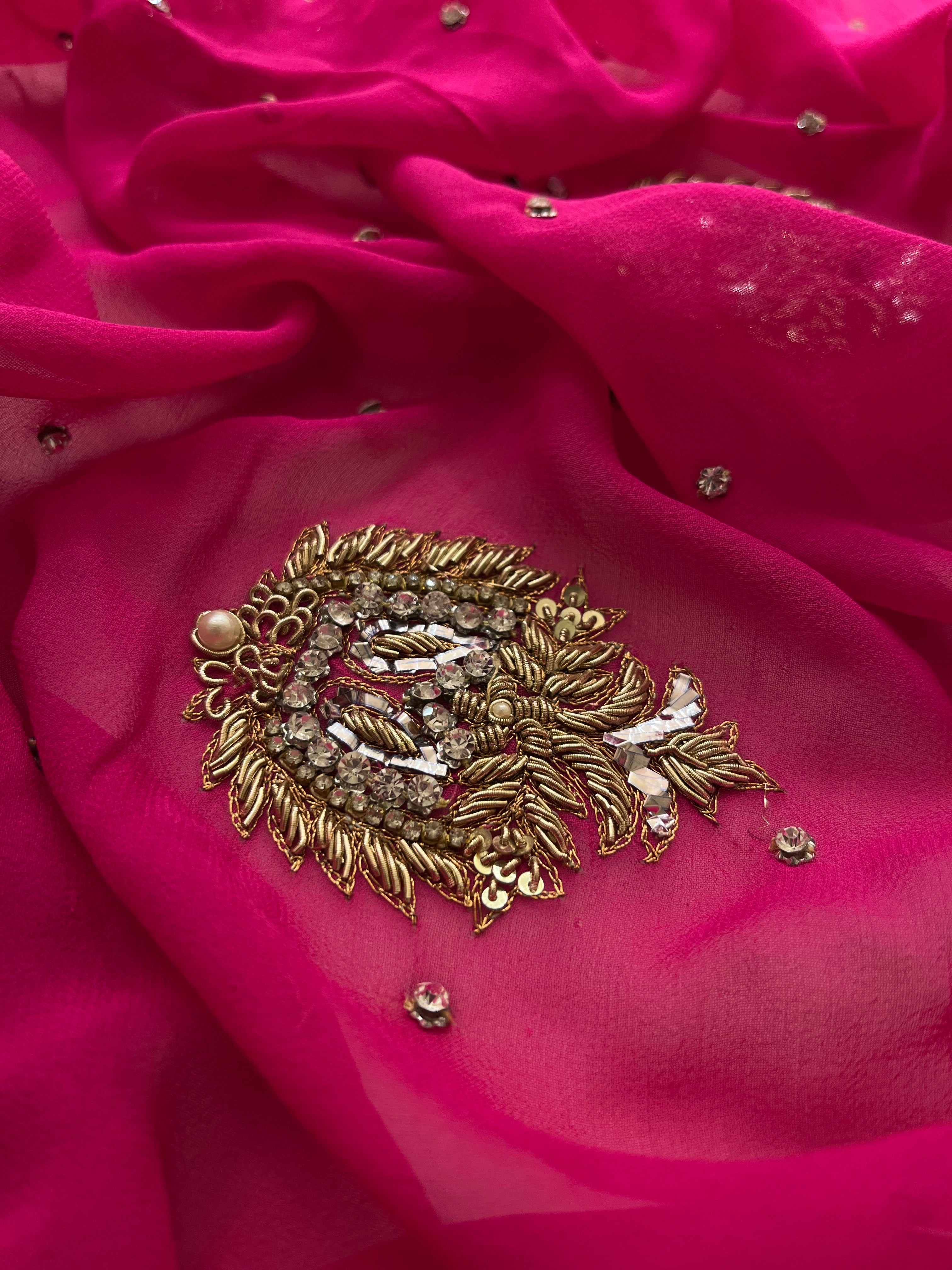 Magenta Ombré Saree
