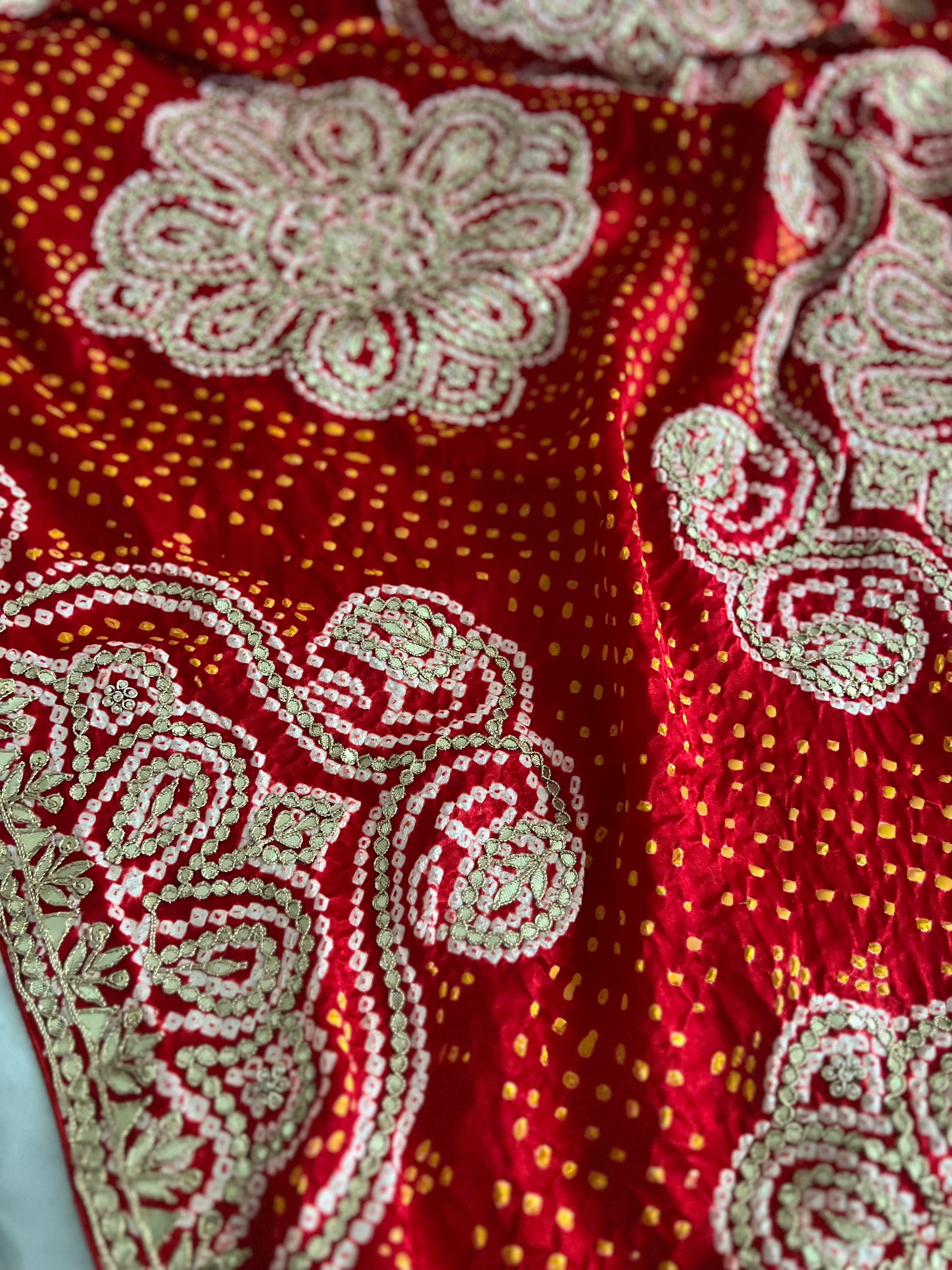 Beautiful Heavy Pure Gajji Silk Bandhej saree